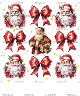 Christmas Santa Bows DTF Transfer