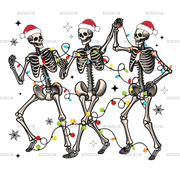 Christmas Skeletons Dancing DTF Transfer