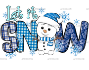 Christmas Snowman Let It Snow DTF Transfer