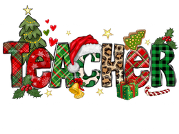 Christmas Teacher DTF Transfer