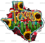 Christmas Texas Map DTF Transfer