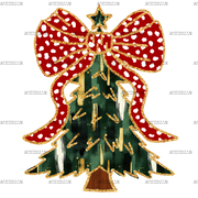 Christmas Tree Bow-2 DTF Transfer