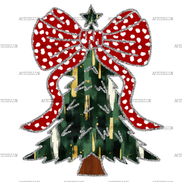 Christmas Tree Bow-3 DTF Transfer