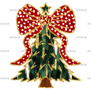 Christmas Tree Bow-4 DTF Transfer