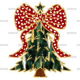 Christmas Tree Bow-4 DTF Transfer