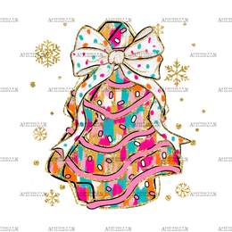 Christmas Tree Cake  DTF Transfer