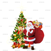 Christmas Tree Santa DTF Transfer