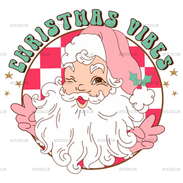 Christmas Vibes Santa-2 DTF Transfer