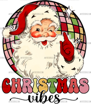 Christmas Vibes Santa-3 DTF Transfer