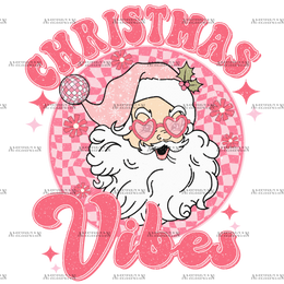 Christmas Vibes Santa-4 DTF Transfer