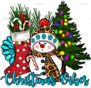 Christmas Vibes Snowman DTF Transfer