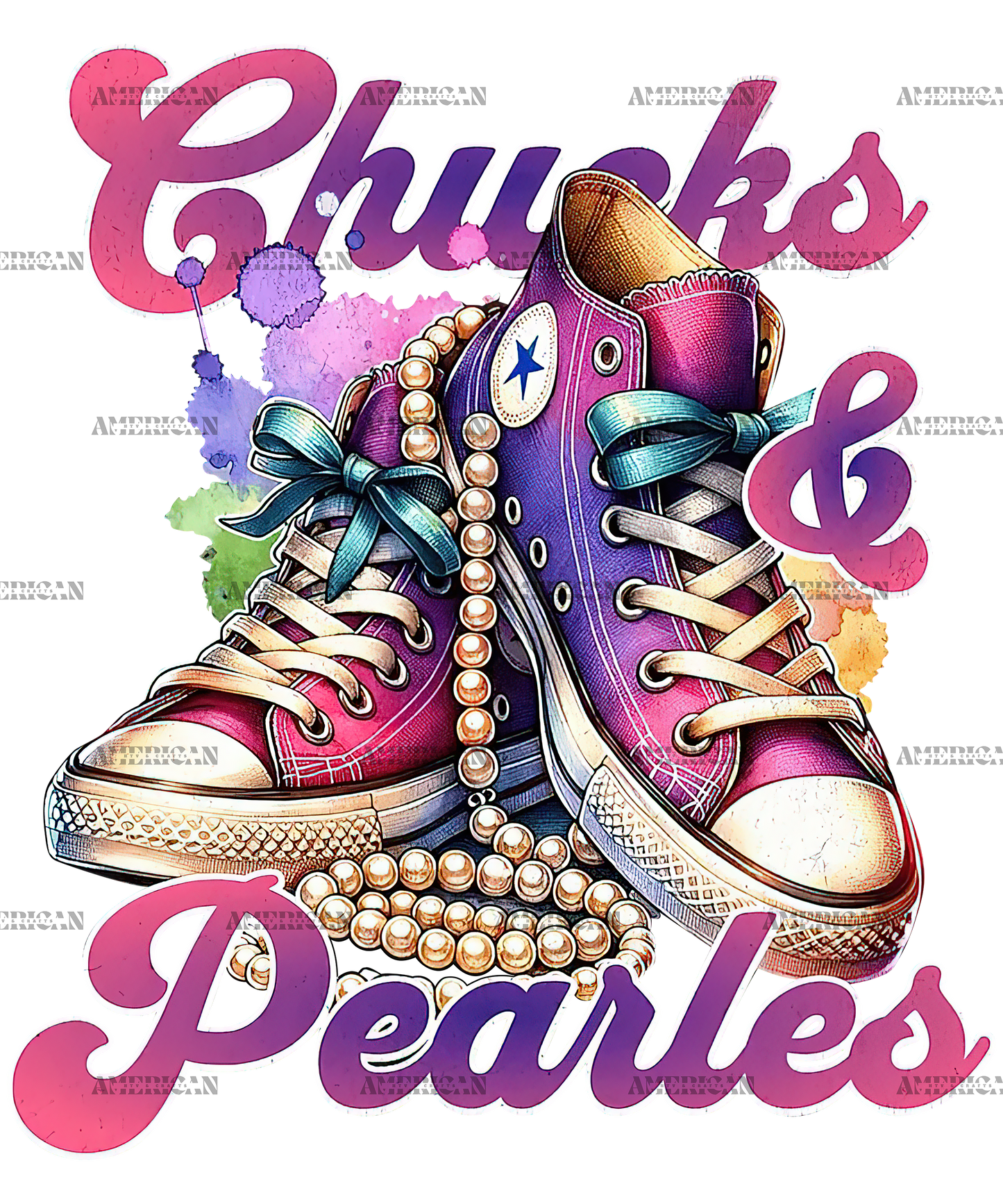 Chucks And Pearls-4 DTF Transfer