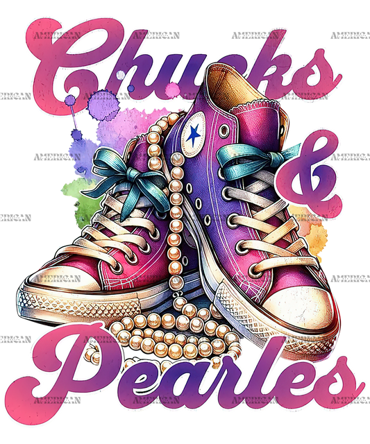 Chucks And Pearls-4 DTF Transfer