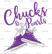 Chucks And Pearls Purple DTF Transfer