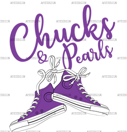 Chucks And Pearls Purple DTF Transfer