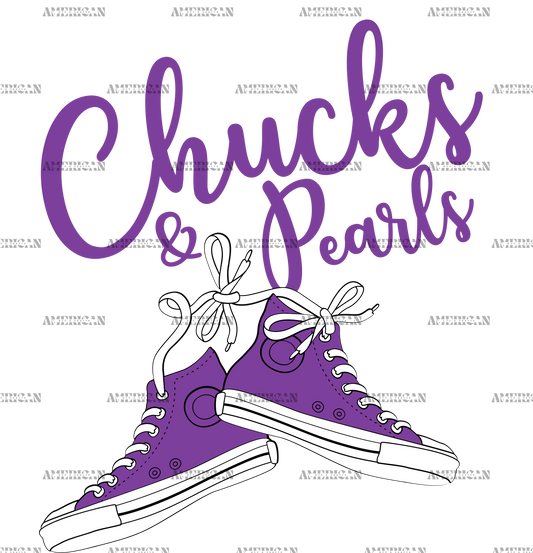 Chucks And Pearls Purple DTF Transfer