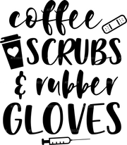 Coffee Scrubs And Robber Gloves DTF Transfer