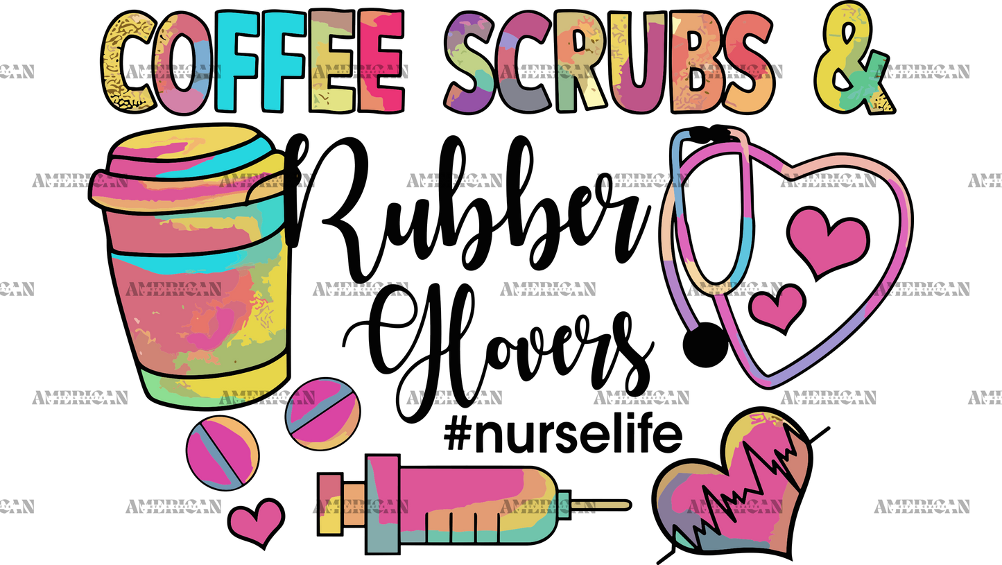 Coffee Scrubs Rubber Glovers UV DTF Transfer