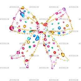 Colorful Lights Bow DTF Transfer