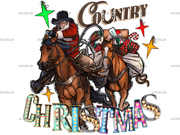 Country Christmas Horses DTF Transfer