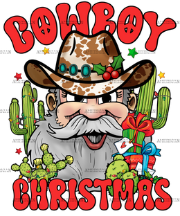 Cowboy Christmas-4 DTF Transfer