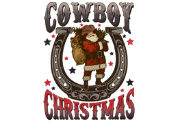 Cowboy Christmas Horseshoe DTF Transfer