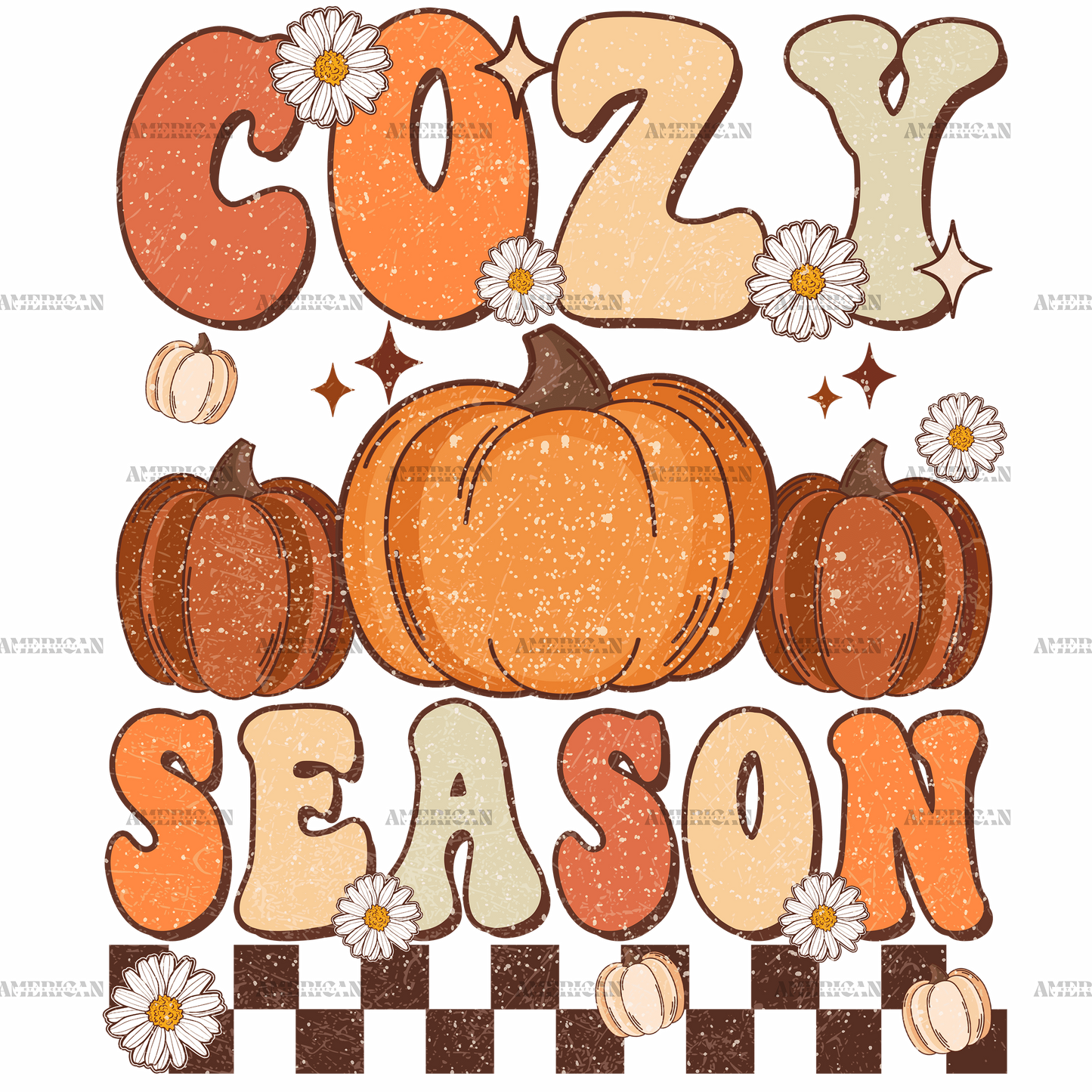 Cozy Season Pumpkin Dotted DTF Transfer