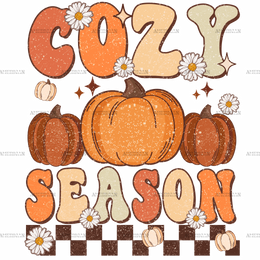 Cozy Season Pumpkin Dotted DTF Transfer