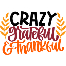 Crazy Grateful Thankful DTF Transfer