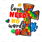 Cross Love Need No Words DTF Transfer