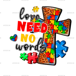 Cross Love Need No Words DTF Transfer