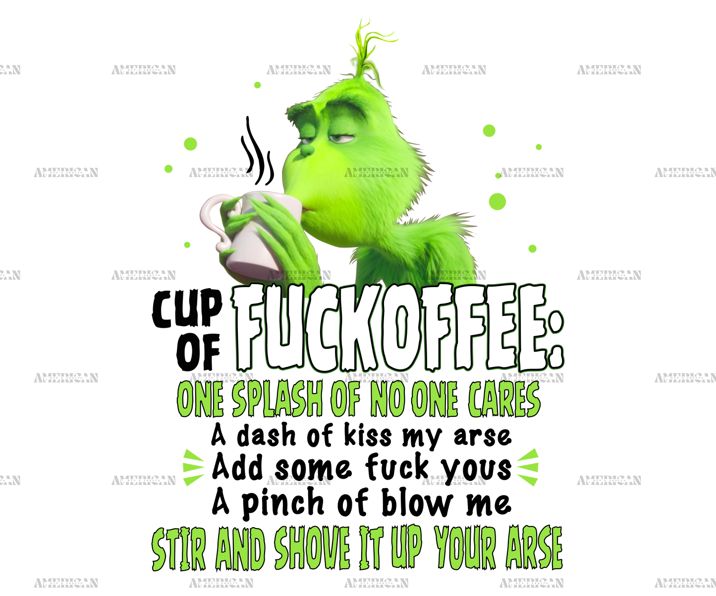 Cup Of Fuckoffee Grinch-4 DTF Transfer
