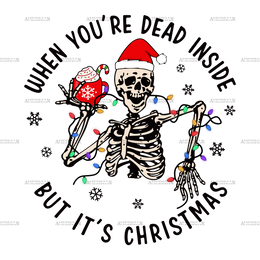 Dead Inside But It's Christmas DTF Transfer