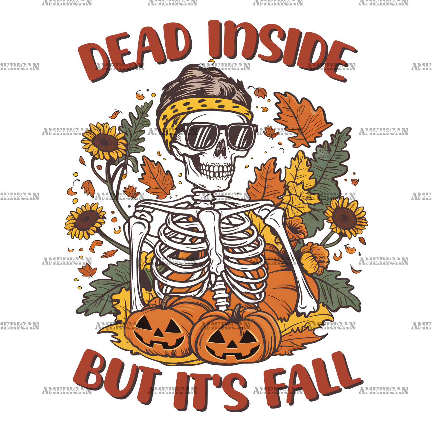 Dead Inside But Its Fall DTF Transfer