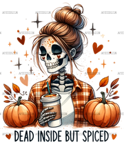 Dead Inside But Spiced Pumpkin DTF Transfer