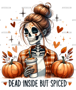 Dead Inside But Spiced Pumpkin DTF Transfer
