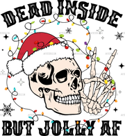 Dead Inside But Jolly Af Lights DTF Transfer