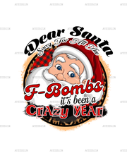 Dear Santa Sorry DTF Transfer