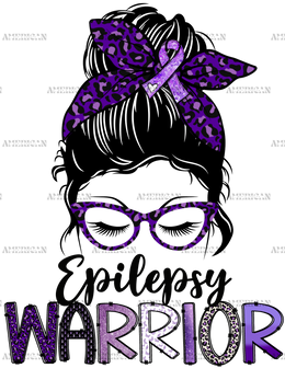Epilepsy Warrior Messy Bun DTF Transfer