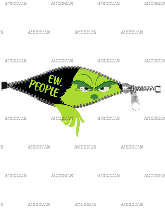 Ew People Grinch Zip DTF Transfer