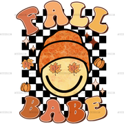 Fall Babe Checkered DTF Transfer
