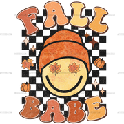 Fall Babe Checkered Dotted DTF Transfer
