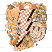 Fall Bolt Dotted DTF Transfer