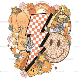 Fall Bolt Dotted DTF Transfer