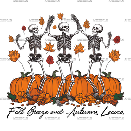 Fall Breeze And Autumn Leaves-2 DTF Transfer