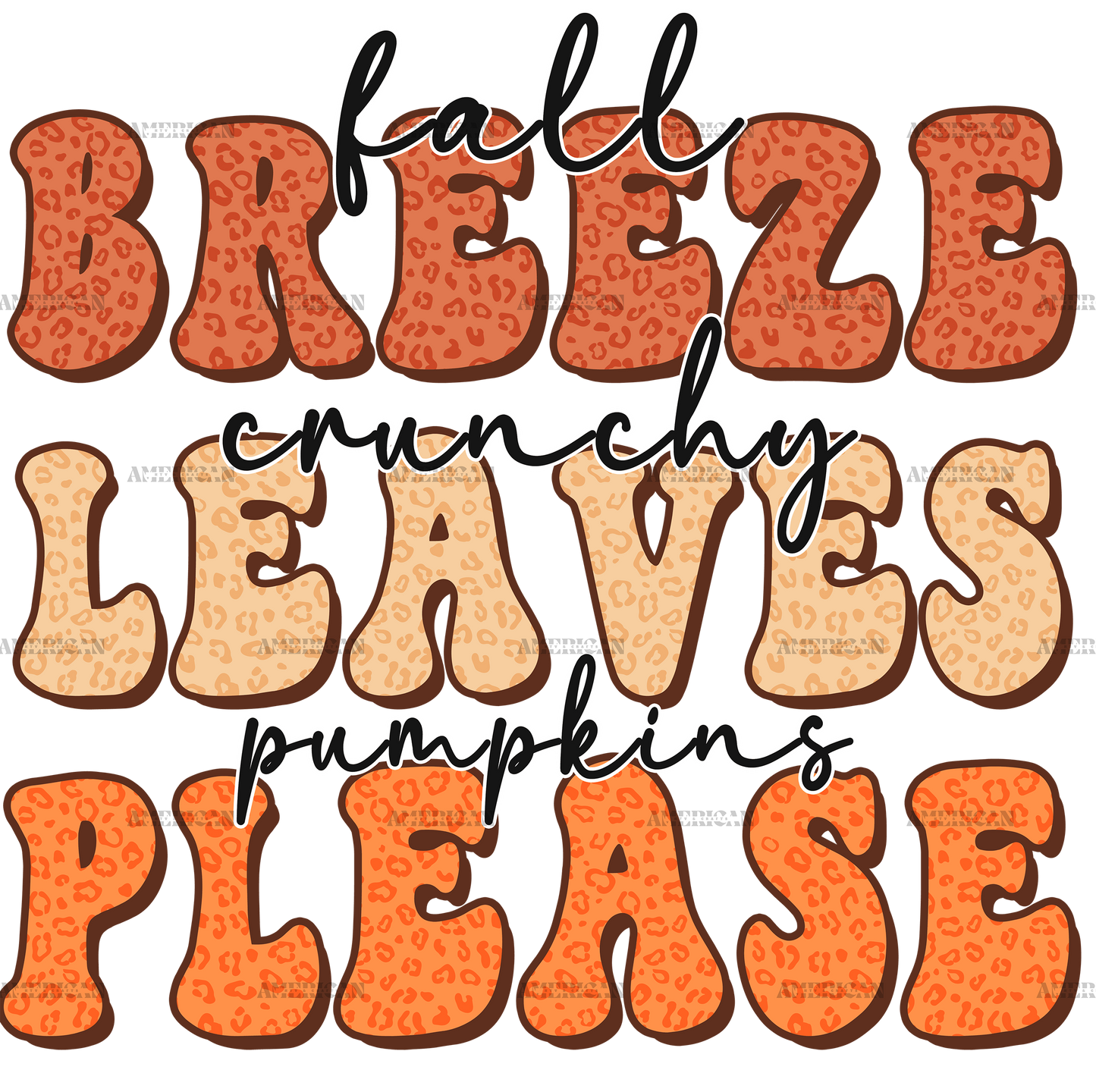 Fall Breeze Crunchy Leaves DTF Transfer