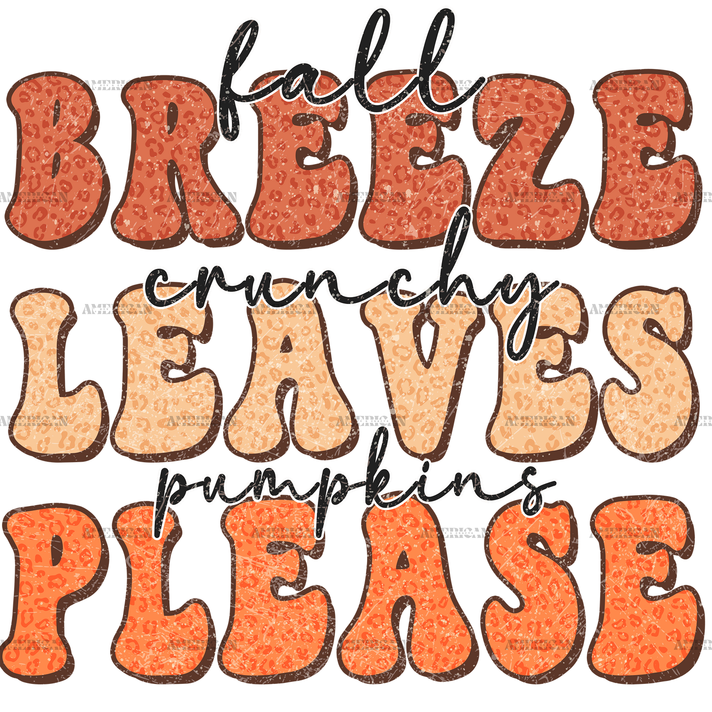 Fall Breeze Crunchy Leaves Dotted DTF Transfer