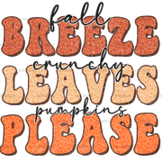 Fall Breeze Crunchy Leaves Dotted DTF Transfer