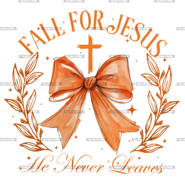 Fall For Jesus He Never Leaves-2 DTF Transfer