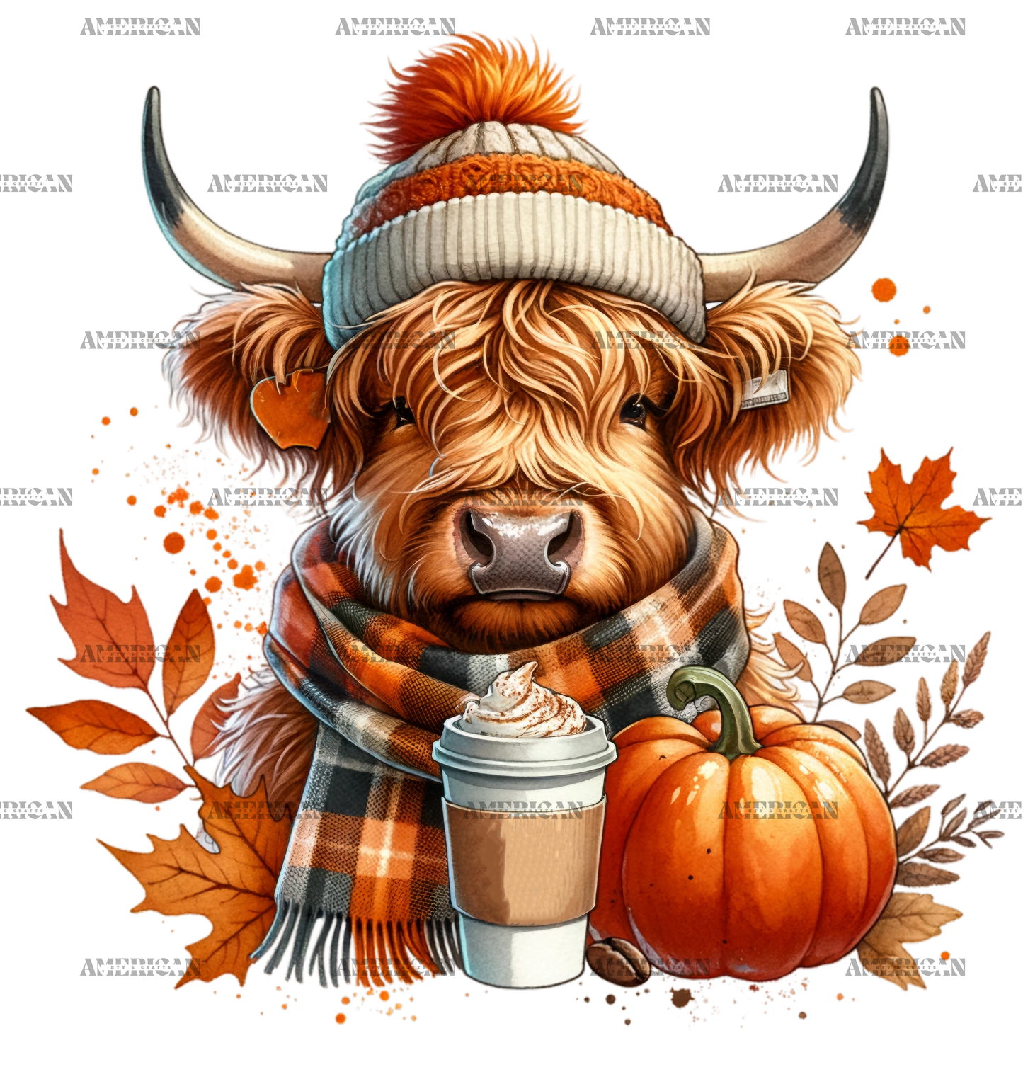 Fall Highland Cow-2 DTF Transfer